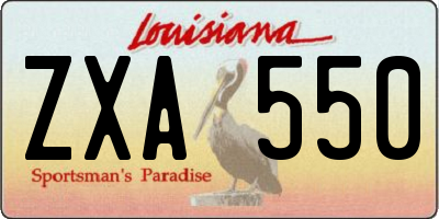 LA license plate ZXA550