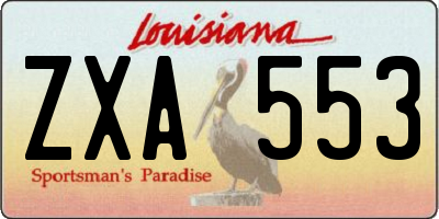 LA license plate ZXA553