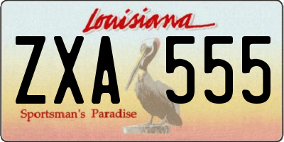 LA license plate ZXA555