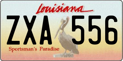 LA license plate ZXA556