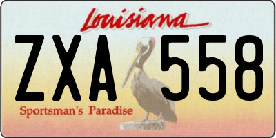 LA license plate ZXA558