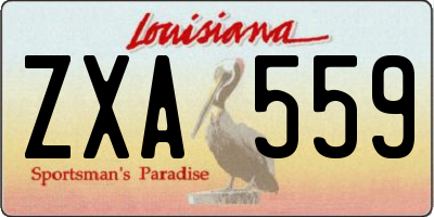 LA license plate ZXA559