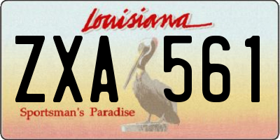 LA license plate ZXA561