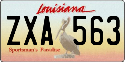 LA license plate ZXA563