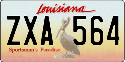 LA license plate ZXA564