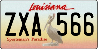 LA license plate ZXA566