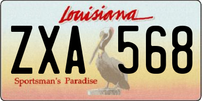 LA license plate ZXA568