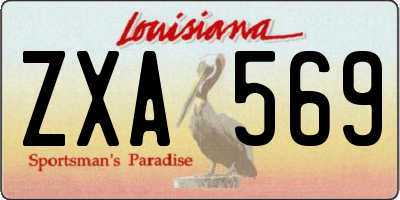 LA license plate ZXA569