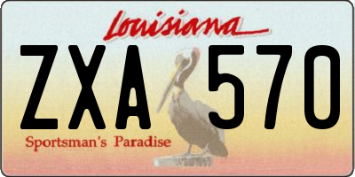 LA license plate ZXA570