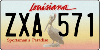 LA license plate ZXA571