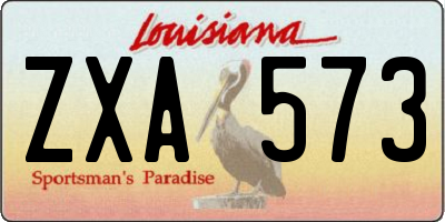 LA license plate ZXA573