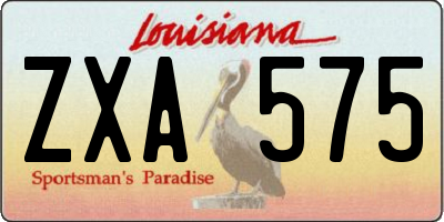 LA license plate ZXA575