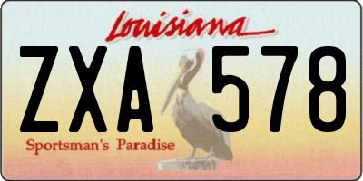 LA license plate ZXA578