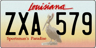 LA license plate ZXA579