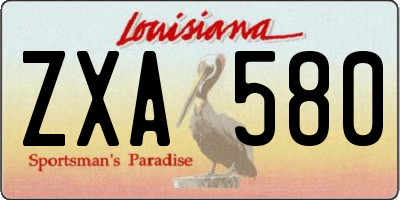 LA license plate ZXA580