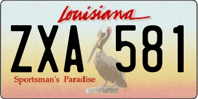 LA license plate ZXA581