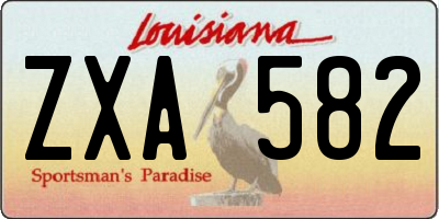 LA license plate ZXA582