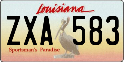 LA license plate ZXA583