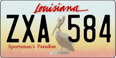 LA license plate ZXA584