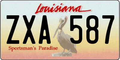 LA license plate ZXA587