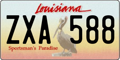 LA license plate ZXA588