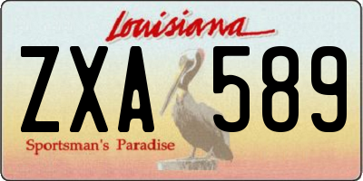LA license plate ZXA589