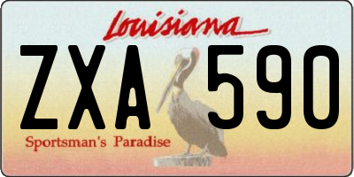 LA license plate ZXA590