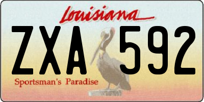 LA license plate ZXA592