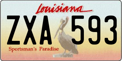 LA license plate ZXA593