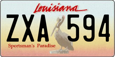 LA license plate ZXA594