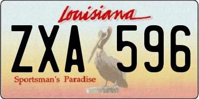 LA license plate ZXA596