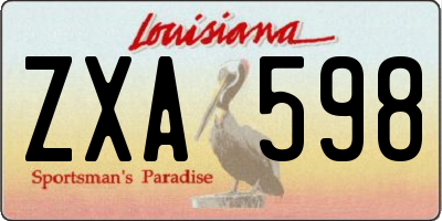 LA license plate ZXA598