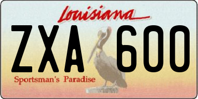 LA license plate ZXA600