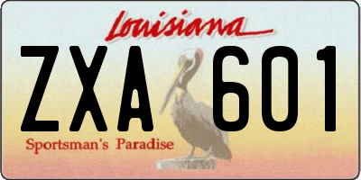 LA license plate ZXA601