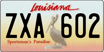LA license plate ZXA602