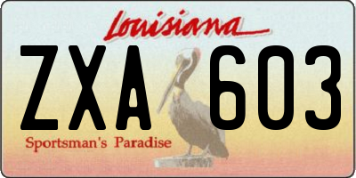 LA license plate ZXA603