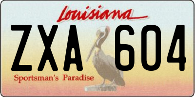 LA license plate ZXA604