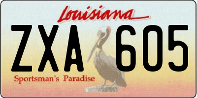 LA license plate ZXA605