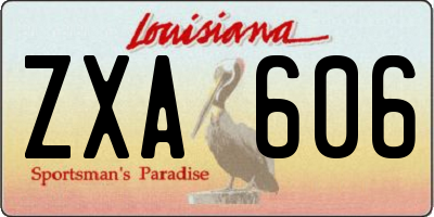 LA license plate ZXA606