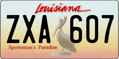 LA license plate ZXA607