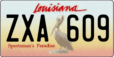 LA license plate ZXA609