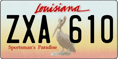 LA license plate ZXA610