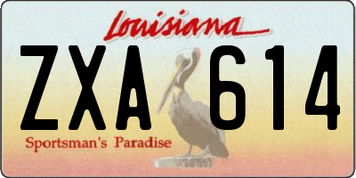 LA license plate ZXA614
