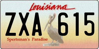 LA license plate ZXA615