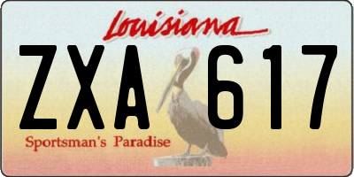 LA license plate ZXA617