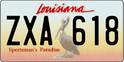 LA license plate ZXA618