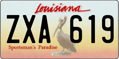 LA license plate ZXA619