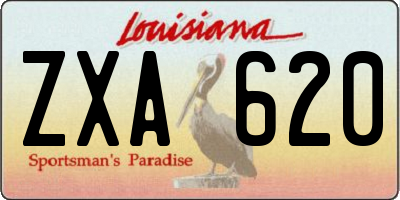 LA license plate ZXA620