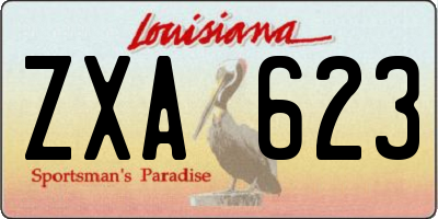 LA license plate ZXA623