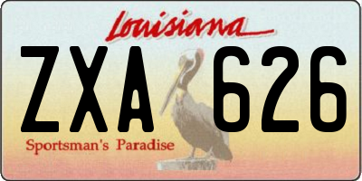 LA license plate ZXA626